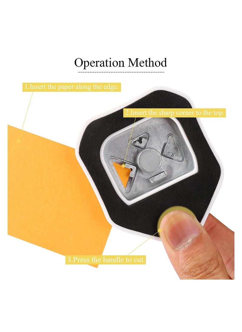 SYOSI Corner Cutter 3 in 1 Hole Punch 5mm 10mm 15mm 3-Way Flat Angle for Paper Craft DIY Projects Photo Card Making and Scrapbooking Crafting Handmade Activity Yellow  - Image 5