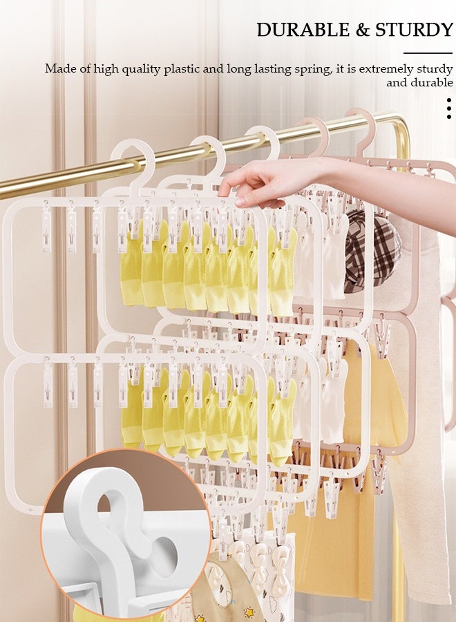 DUNISO Clothes Drying Rack,Portable Laundry Hanger, Plast Sock Hanger with 26 Detachable Clips,Clothes Drying Hanger for Baby Clothes, Drying Socks, Bras, Towel, Underwear, Hat, Shoes - Image 5