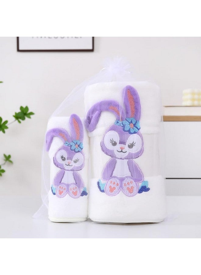 Home-Cloud HomeCloud Super Soft Rabbit Bath Towel with Hand/face Towel for Women/Girls & Kids | 3X Softer Than Cotton Towels | A Gift for Baby Shower | Set of 2 (144x75cm) + (74x34cm) - Image 2