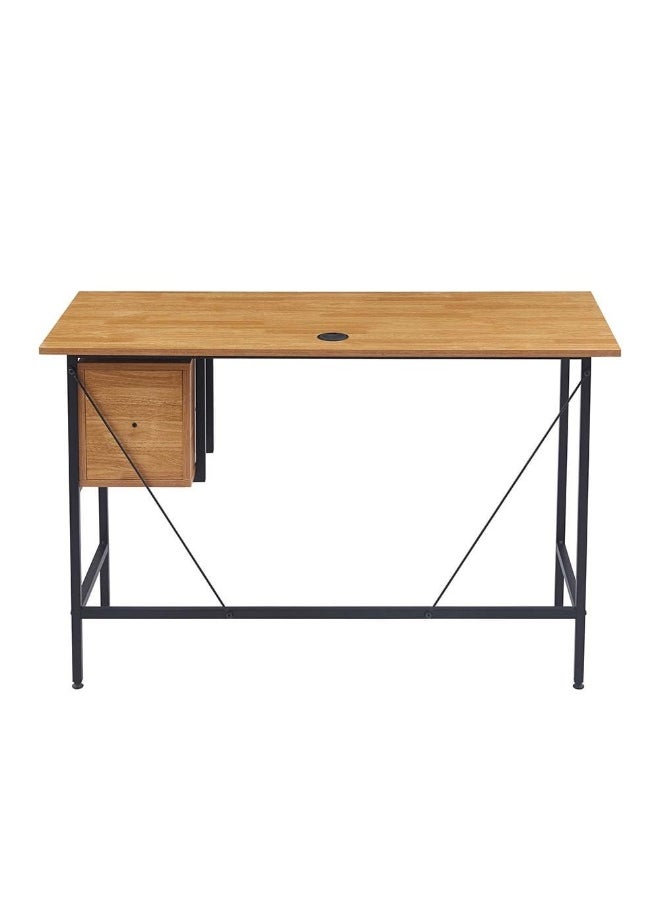 DANUBE HOME Herald Study Desk with 2 Drawers - Light Oak/Black  - Image 2