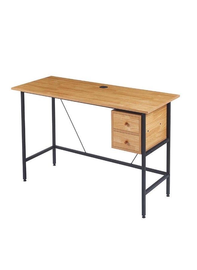 DANUBE HOME Herald Study Desk with 2 Drawers - Light Oak/Black  - Image 3