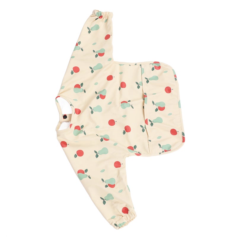 Waterproof Sleeved Bib Mess Proof Full Long Sleeve Soft PU for 6‑12 Months Toddler Baby Fruit Printing S Apple Pear - Image 5