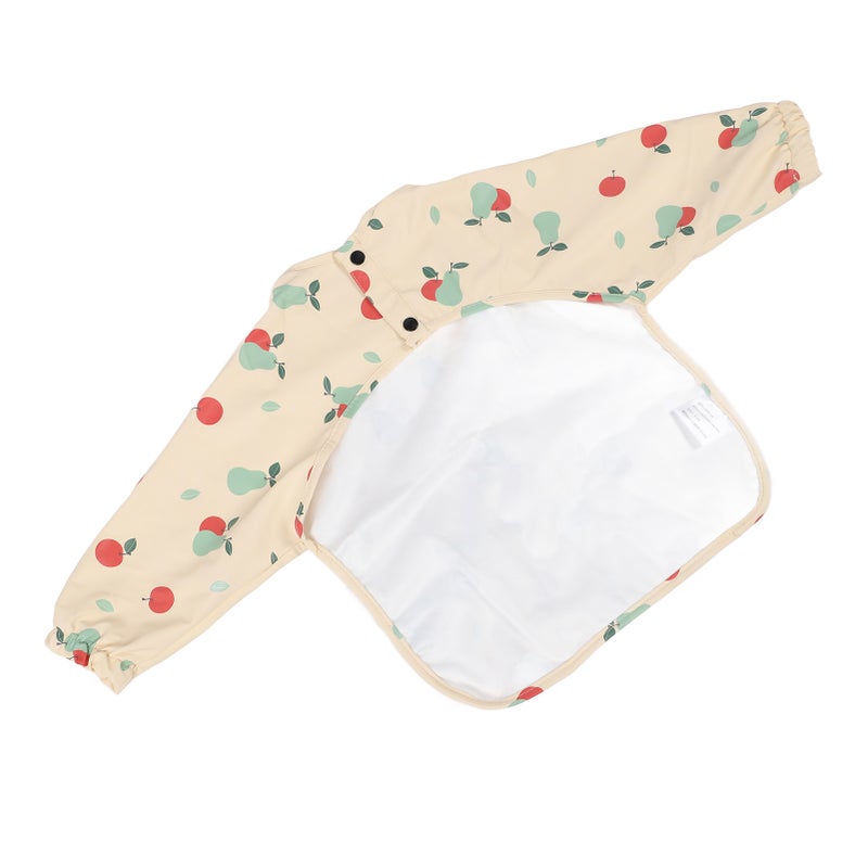 Waterproof Sleeved Bib Mess Proof Full Long Sleeve Soft PU for 6‑12 Months Toddler Baby Fruit Printing S Apple Pear - Image 3