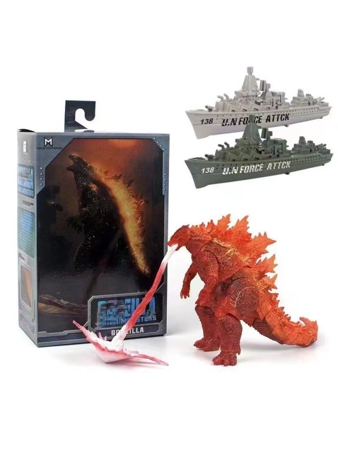 Wholesale/generation Of Nuclear Energy Injection Godzilla Red Lotus Movie Version Of The King Of Monsters Can Be Hand-made Model Toys-Color:Red Lotus Godzilla Breath Battleship ]  - Image 1