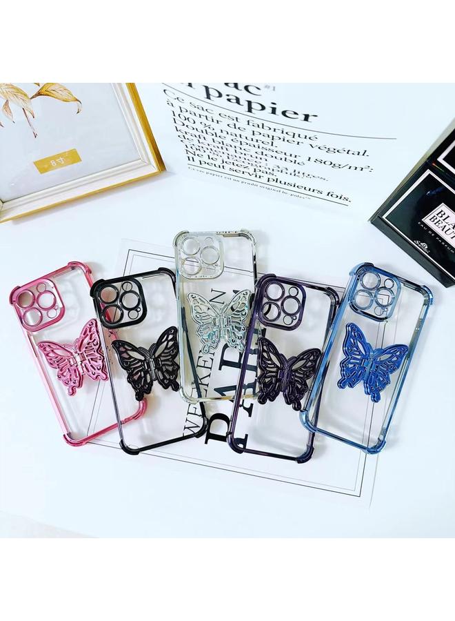 S-TOP Case For iPhone 14 Pro Max Electrpolated 3D Butterfly Holder TPU Phone Case - Image 2