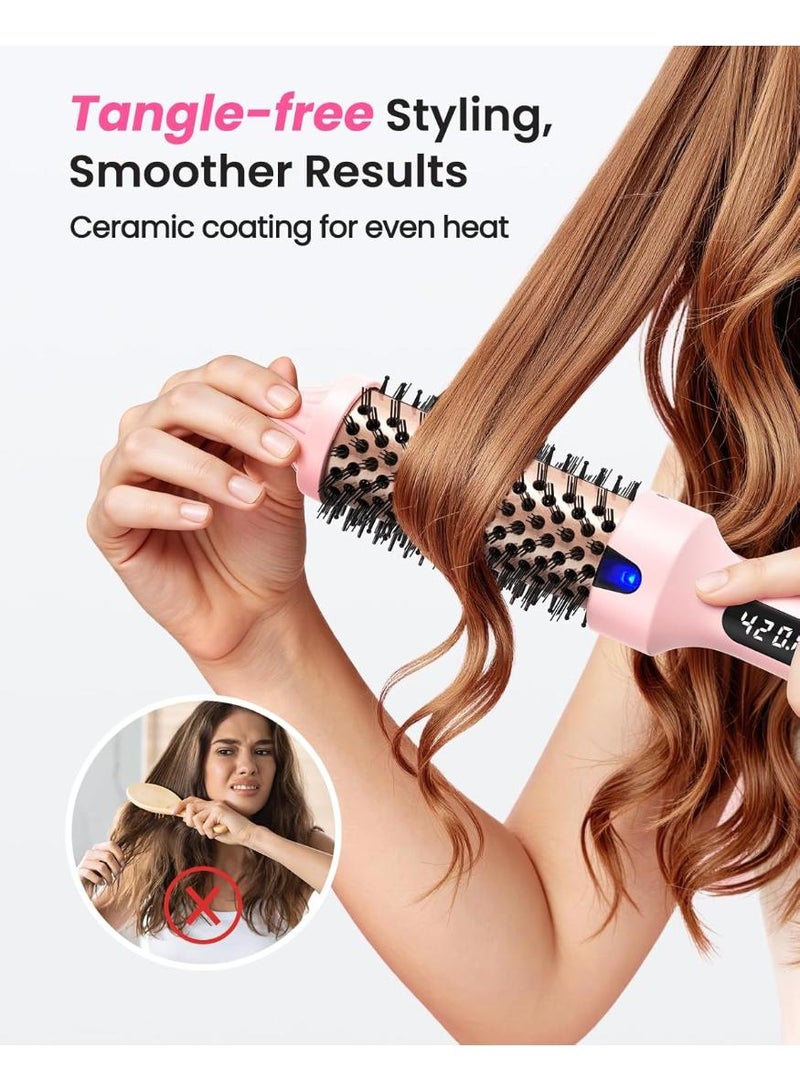 BABONA Rotating Styler Brush Potent  Air 1.5 Inch Round Brush with Negative Ions, Adjustable Temperature, Salon Style Hair – Pink - Image 4