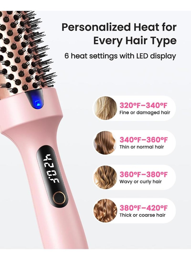 BABONA Rotating Styler Brush Potent  Air 1.5 Inch Round Brush with Negative Ions, Adjustable Temperature, Salon Style Hair – Pink - Image 5