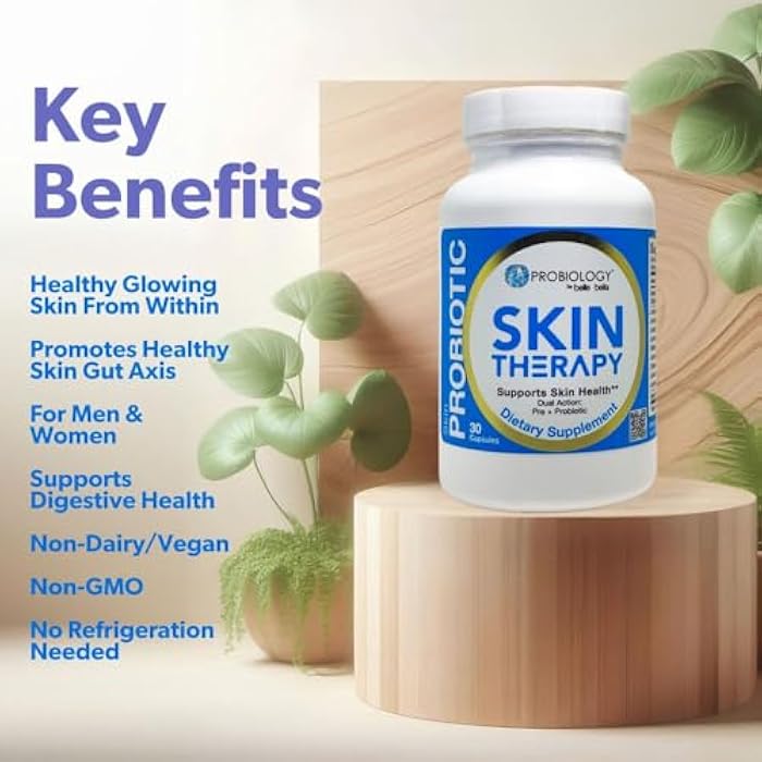 belle+bella Probiotic Skin Therapy - Dual Action Probiotic & Prebiotic Supplement for Healthy, Glowing Skin from Within - Non-GMO, Vegan & Gluten Free - 30 Caps - Image 5