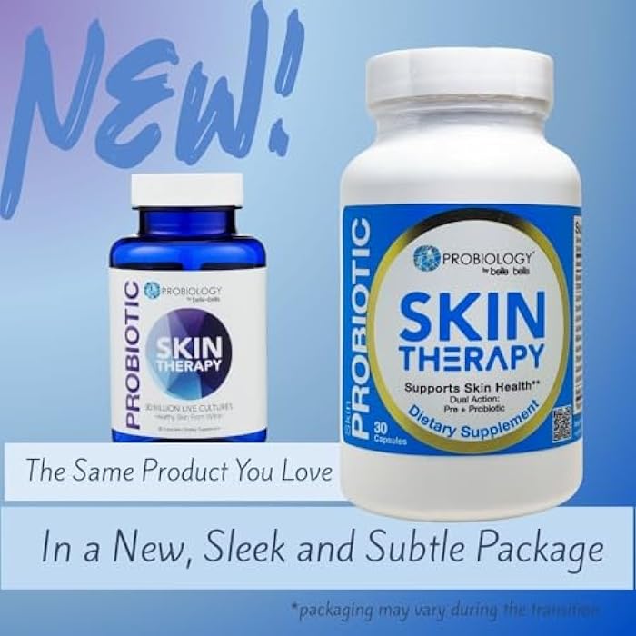 belle+bella Probiotic Skin Therapy - Dual Action Probiotic & Prebiotic Supplement for Healthy, Glowing Skin from Within - Non-GMO, Vegan & Gluten Free - 30 Caps - Image 2