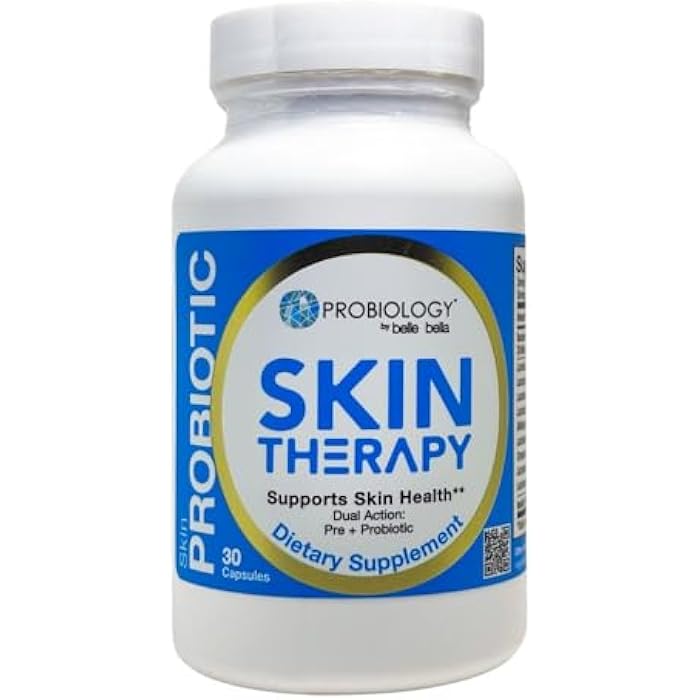 belle+bella Probiotic Skin Therapy - Dual Action Probiotic & Prebiotic Supplement for Healthy, Glowing Skin from Within - Non-GMO, Vegan & Gluten Free - 30 Caps - Image 1