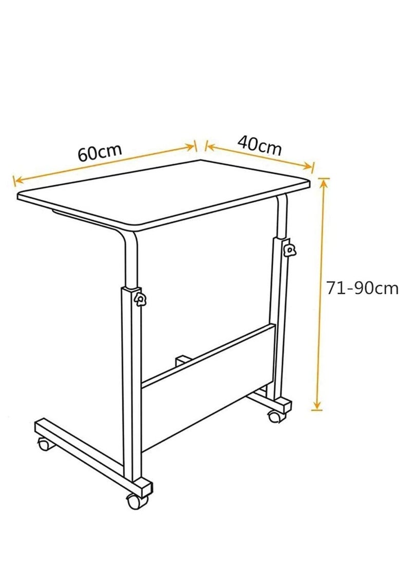 Arabest 360° Rotating Sofa Bed Side Table, Mobile End Table With Storage Shelves, Movable Laptop Table With Sturdy Metal Frame, Couch Side Table Snack Table For Home Office  - Image 3