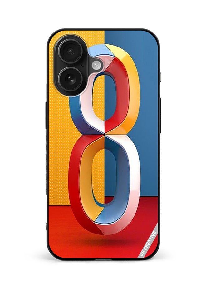 VR CREATIVE Protective Case Cover For Apple iPhone 16 Plus Number 8 Design Multicolour