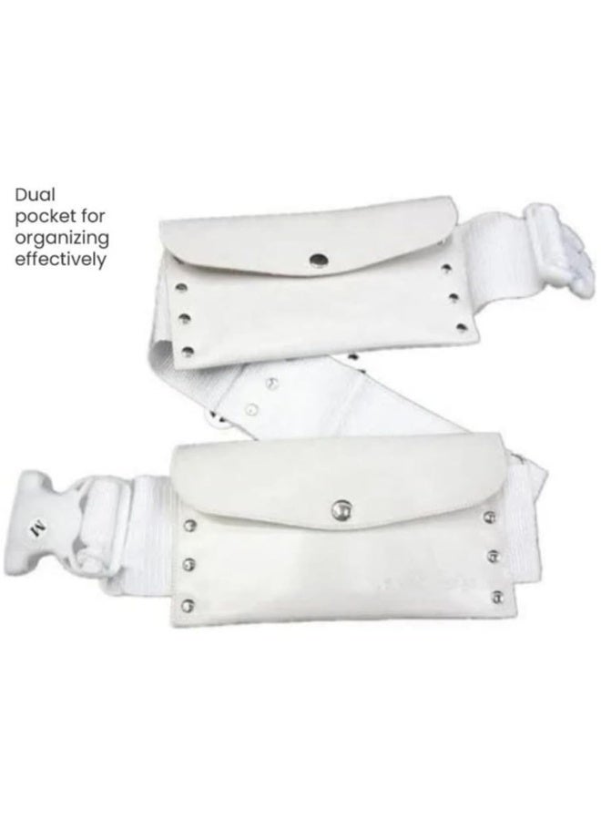 OSHIMA Belt of Hajj Umrah ihram for Men, Premium Ihram for Men, White Belt for Hajj & Umrah, Unstitched, Waterproof Follow Sunnah, Anti-Theft with Button Pockets & Phone Holder - Image 5