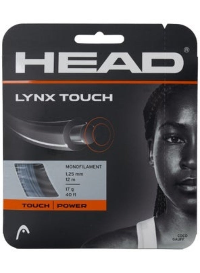 HEAD Lynx Touch Tennis String - Co-polyester monofilament strings designed for performance players, 16g - 1.30mm, Transparent Black