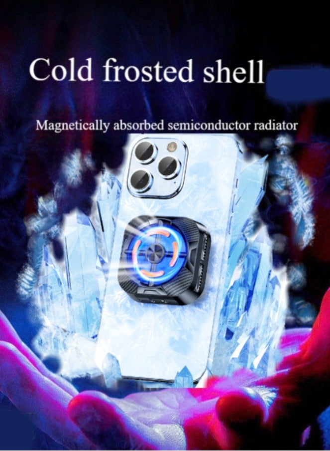 Loquat Magnetic Mobile Cooling Fan without Noise, Phone Cooling Fan, with Semiconductor Heat Dissipation Chip, Used for Mobile Phone/Tablet to Play Games, Open Live Broadcast,Streaming, Tiktok,etc - Image 5