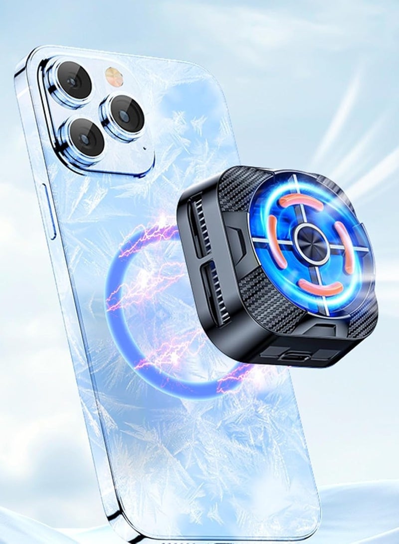 Loquat Magnetic Mobile Cooling Fan without Noise, Phone Cooling Fan, with Semiconductor Heat Dissipation Chip, Used for Mobile Phone/Tablet to Play Games, Open Live Broadcast,Streaming, Tiktok,etc - Image 1