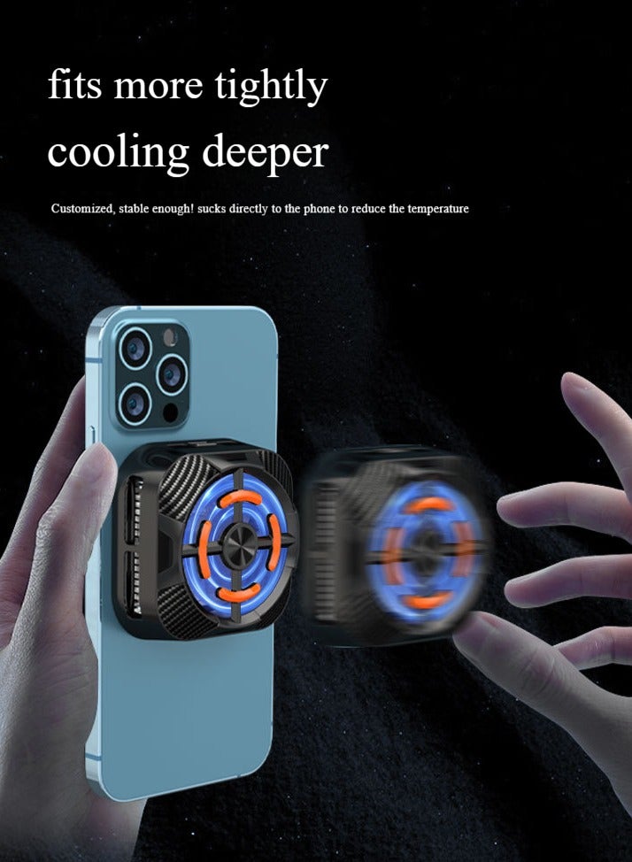 Loquat Magnetic Mobile Cooling Fan without Noise, Phone Cooling Fan, with Semiconductor Heat Dissipation Chip, Used for Mobile Phone/Tablet to Play Games, Open Live Broadcast,Streaming, Tiktok,etc - Image 3
