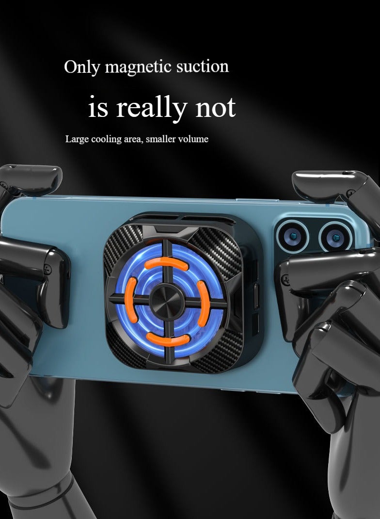 Loquat Magnetic Mobile Cooling Fan without Noise, Phone Cooling Fan, with Semiconductor Heat Dissipation Chip, Used for Mobile Phone/Tablet to Play Games, Open Live Broadcast,Streaming, Tiktok,etc - Image 4