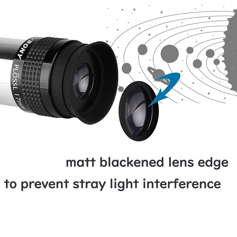 SVBONY SVBONY SV131 Plossl Eyepiece, 1.25 Inches 17mm Telescope Lenses, 4 Elements Design 48 Degrees Field of View with Filter Threaded Telescope Accessories for Astronomy Observation - Image 3