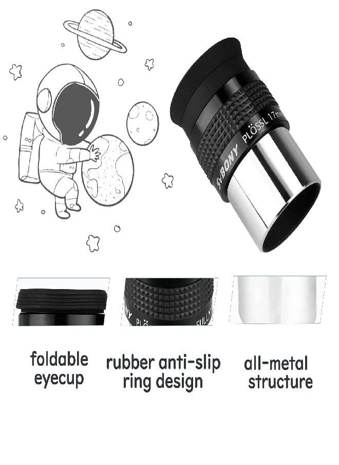 SVBONY SV131 Plossl Eyepiece, 1.25 Inches 17mm Telescope Lens, 4 Elements Design 48 Degrees Field of View with Filter Threaded  - Image 3