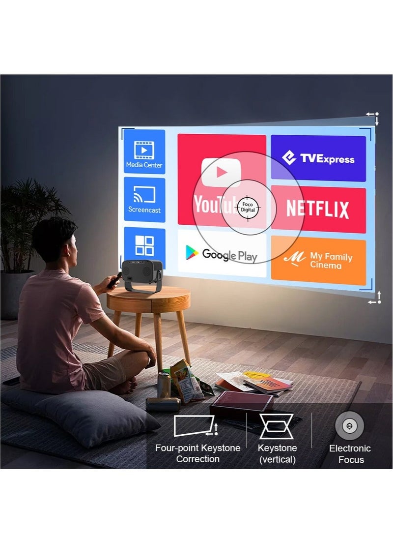 Generic - K6 Android 9.0 Mini Projector Video Beamer Supported 1080P WiFi Bluetooth Smart Home Theater Movie Airplay Miracast - Image 1