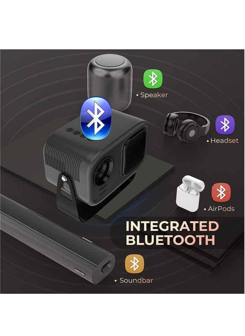 Generic - K6 Android 9.0 Mini Projector Video Beamer Supported 1080P WiFi Bluetooth Smart Home Theater Movie Airplay Miracast - Image 1