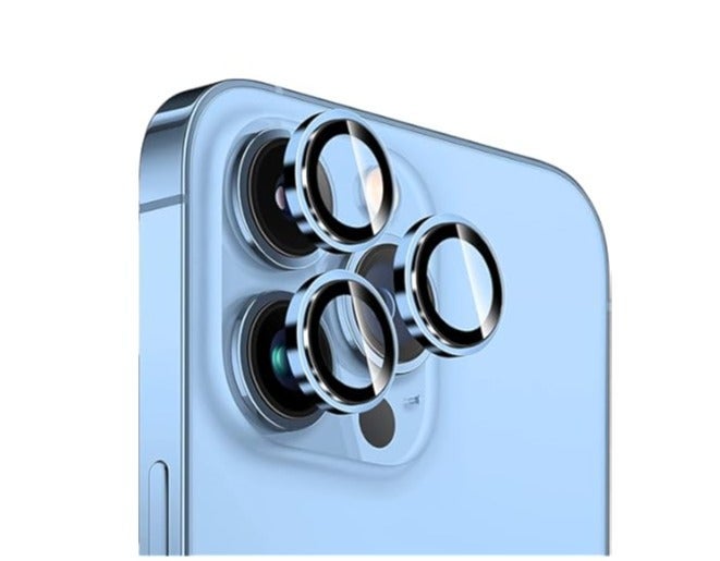 BEYOX Premium Camera Lens Protector for iPhone 13 Pro / iPhone 13 Pro Max – AR+AF Tempered Glass Camera Lens Cover with Metal Border, 360° Protection, Bubble Free, Explosion Proof - Sierra Blue - Image 1