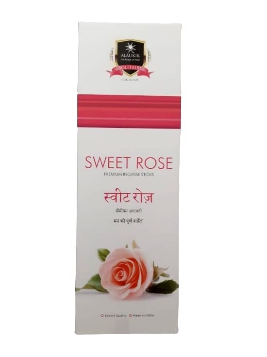 Compatible Aalaukik Solitaire Incense Sticks for Pooja Combo Pack of 5 - Sweet Rose, Marigold, Lavender, Mogra, Dutch Rose (90 GMS x 5=450 GMS) | Approx 55 Sticks per Pouch  - Image 2