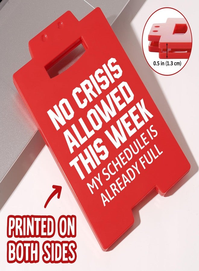 Petalsun Funny Boss Gifts for Women Men, Office Desk Decor Gag Gifts for Boss Lady Coworker, Nurse Teacher Principal Appreciation Gifts, No Crisis Allowed This Week Sign, Manager Supervisor Red Cubicle Accessories - Image 5
