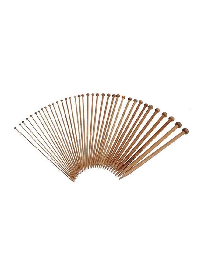 Loquat 36-Piece Bamboo Knitting Needle Set Brown - Image 4