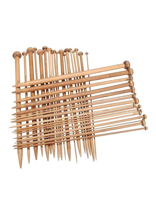 Loquat 36-Piece Bamboo Knitting Needle Set Brown - Image 1