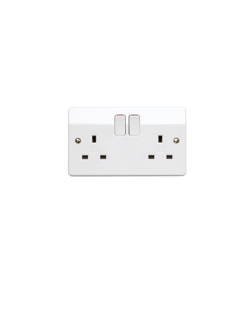 MK - MK Logic Plus K2747 WHI 13A Double Pole Switchsocket, 2 Gang - Image 1
