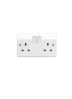 MK MK Logic Plus K2747 WHI 13A Double Pole Switchsocket, 2 Gang  - Image 1