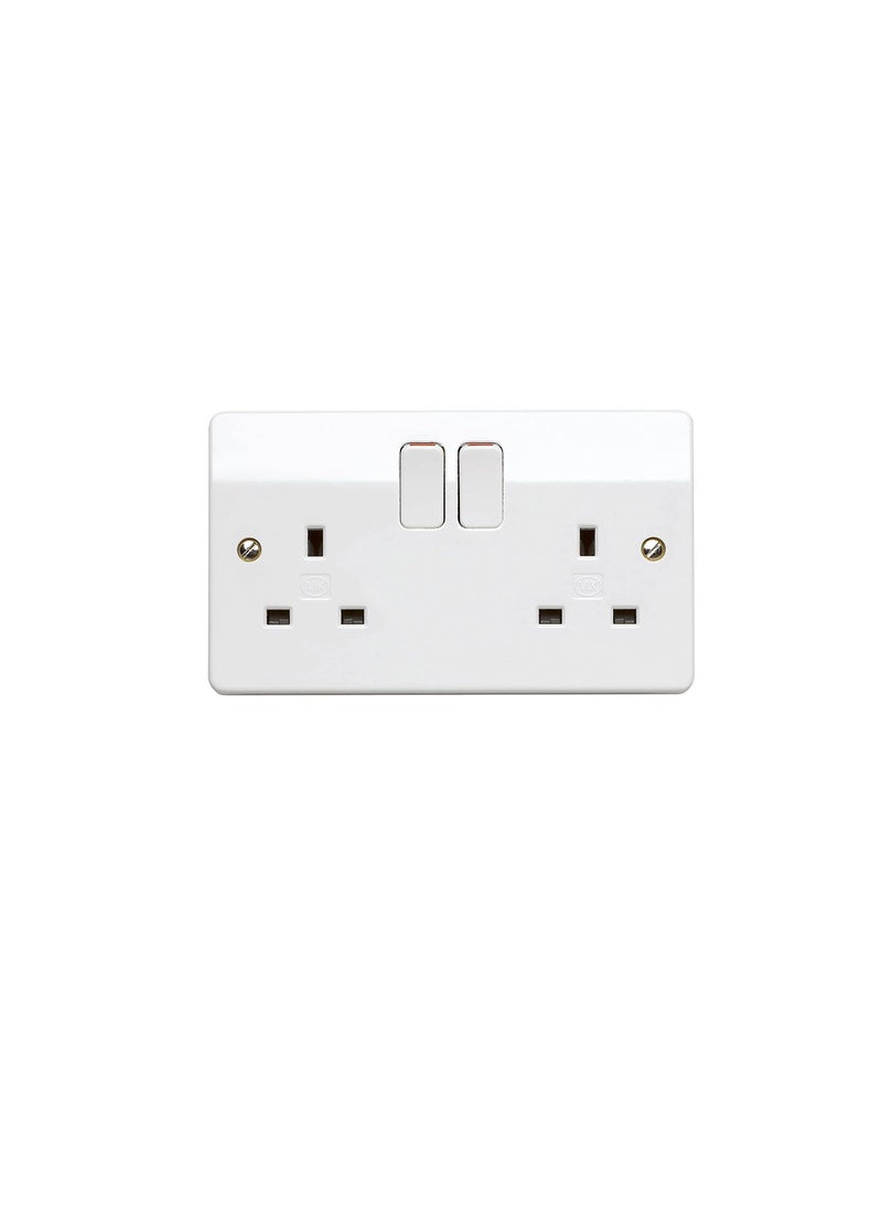 MK - MK Logic Plus K2747 WHI 13A Double Pole Switchsocket, 2 Gang - Image 1