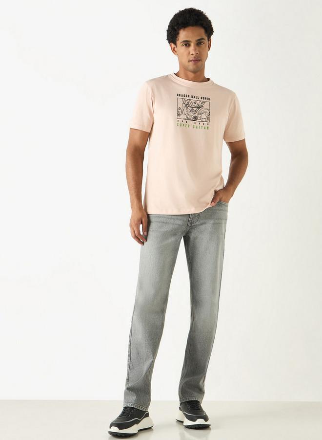 SP Characters DragonBall Z Print Crew Neck T-shirt with Short Sleeves - Image 2