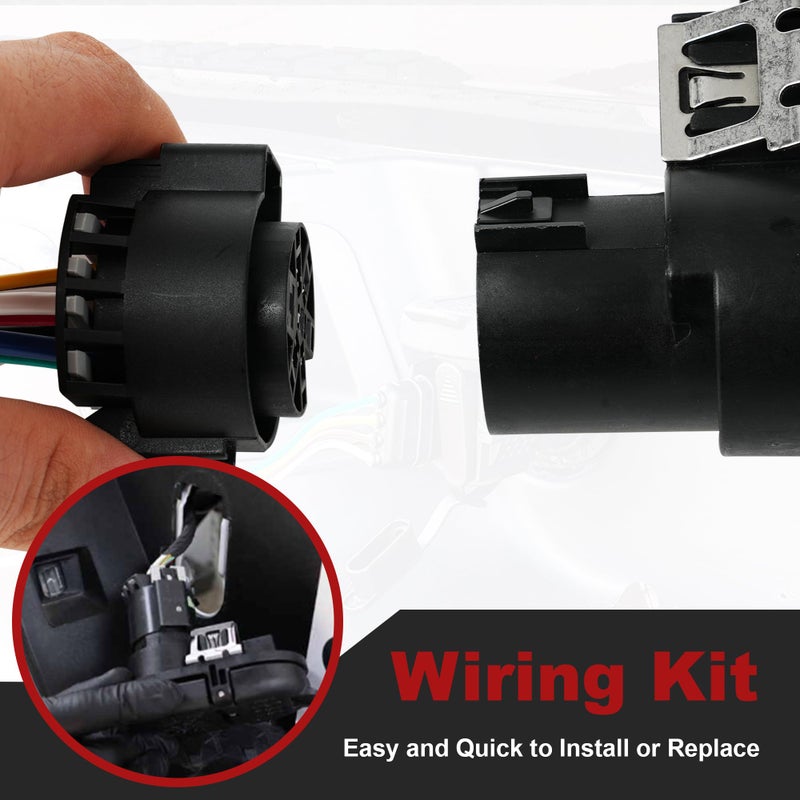 Jetuplusllc 7 Way Trailer Tow Hitch Wiring Plug Receptacle Connector Harness Installation Kit USCAR Multi-Tow Pickups - Image 5