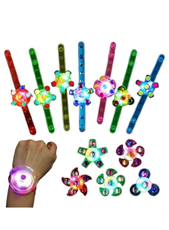 Jamal 8 Pack LED Light Up Fidget Spinner Bracelets, Glow in The Dark Party Favors for Kids 4-8 8-12, Treasure Box Toys, Birthday Gifts, Carnival Prizes, Goodie Bags Stuffers for Kids - Image 1