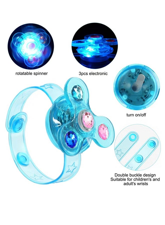 Jamal 8 Pack LED Light Up Fidget Spinner Bracelets, Glow in The Dark Party Favors for Kids 4-8 8-12, Treasure Box Toys, Birthday Gifts, Carnival Prizes, Goodie Bags Stuffers for Kids - Image 3