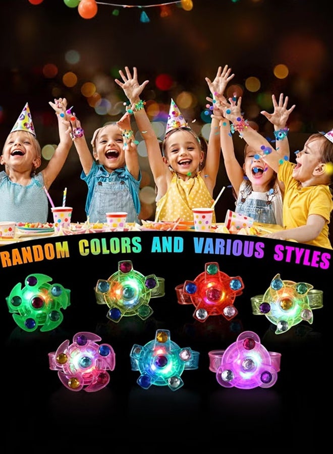 Jamal 8 Pack LED Light Up Fidget Spinner Bracelets, Glow in The Dark Party Favors for Kids 4-8 8-12, Treasure Box Toys, Birthday Gifts, Carnival Prizes, Goodie Bags Stuffers for Kids - Image 5