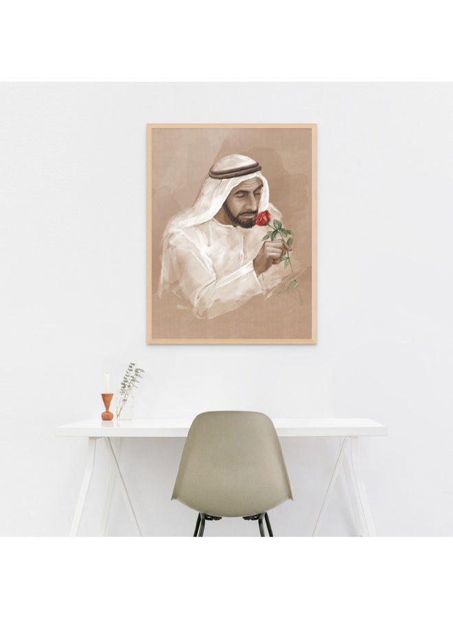 Art Decor Framed Fine Art of Sheikh Zayed Bin Sultan Al Nahyan Portrait UAE Wall Art Print Wall Decor for Home Living Room Office and Gifting - Image 3
