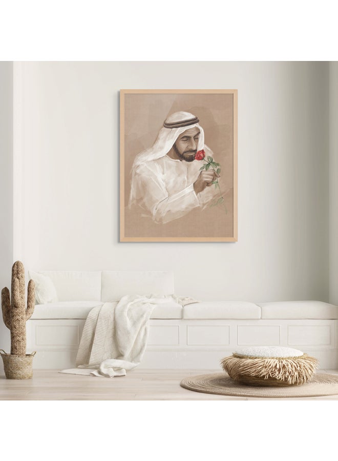 Art Decor Framed Fine Art of Sheikh Zayed Bin Sultan Al Nahyan Portrait UAE Wall Art Print Wall Decor for Home Living Room Office and Gifting - Image 2