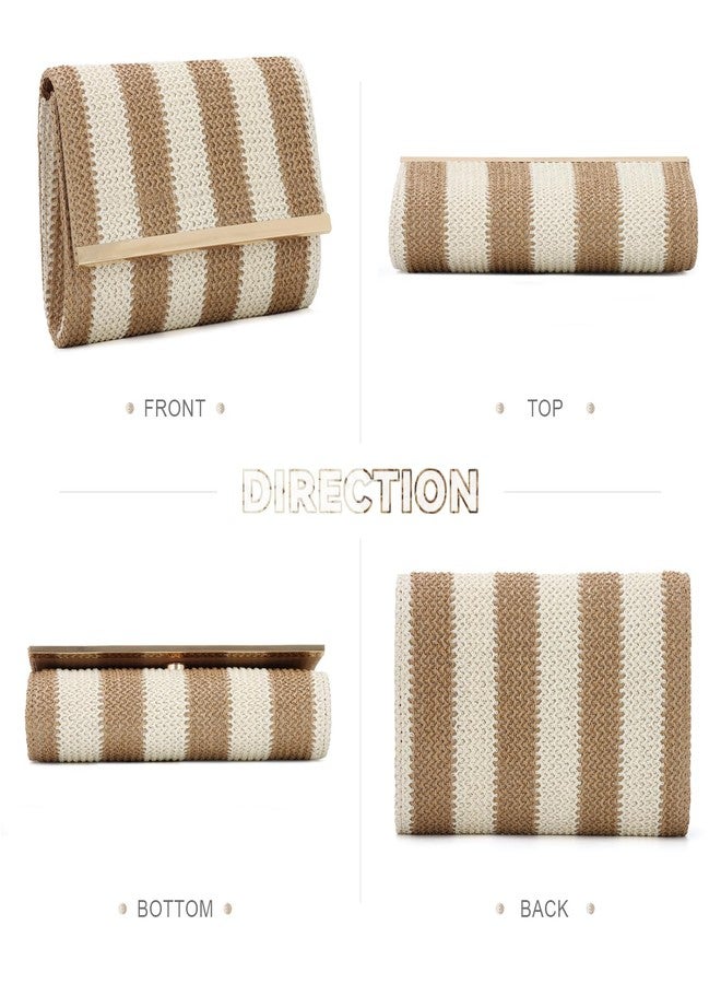 KUANG! Straw Clutch Purse Women Woven Straw Shoulder Bags Summer Beach Envelope Handbag Wallet - Image 4