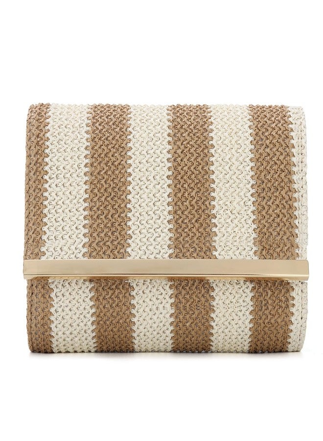 KUANG! Straw Clutch Purse Women Woven Straw Shoulder Bags Summer Beach Envelope Handbag Wallet - Image 1