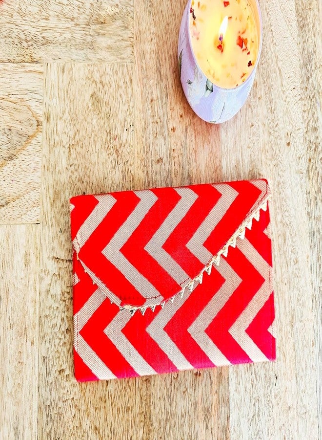 Home Storiee Zig Zag Print Colourful Designer Shagun Lifafa/Money Gift Envelope With Golden Ambi For Gifting Money On Any Occasion|Shagun Envelopes Perfect For Wedding, Birthdays, Occasions (6 Pcs)