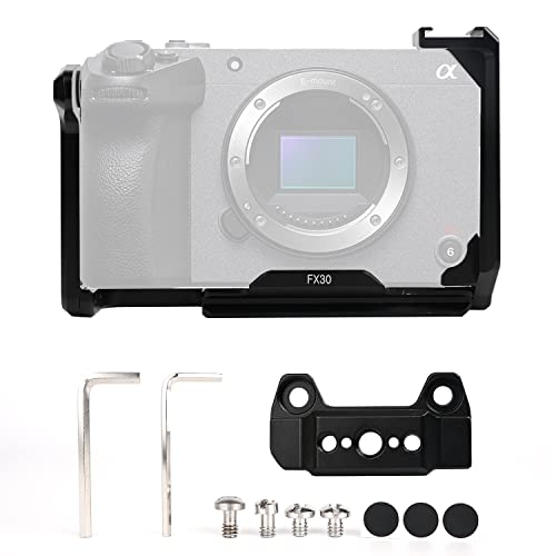 FUGASUN FX30 FX3 Camera Cage, FX3 FX30 Cage with Cold Shoe Port for Sony FX3 FX30 Camera Case Camera Rig Cold Shoe - Image 1