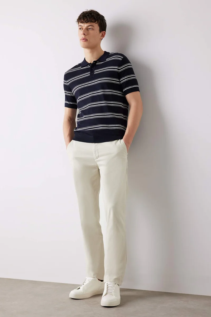 ديفاكتو Regular Fit Polo Collar Knitwear Short Sleeve Polo T-Shirt