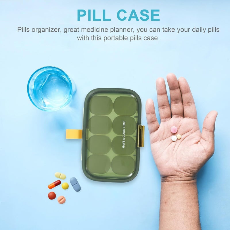 Ciieeo Portable Pill Organizer Box Small Sealed Travel Medicine Case Weekly Pill Dispenser With Compartments For Supplements And Medication Storage Black - Image 5