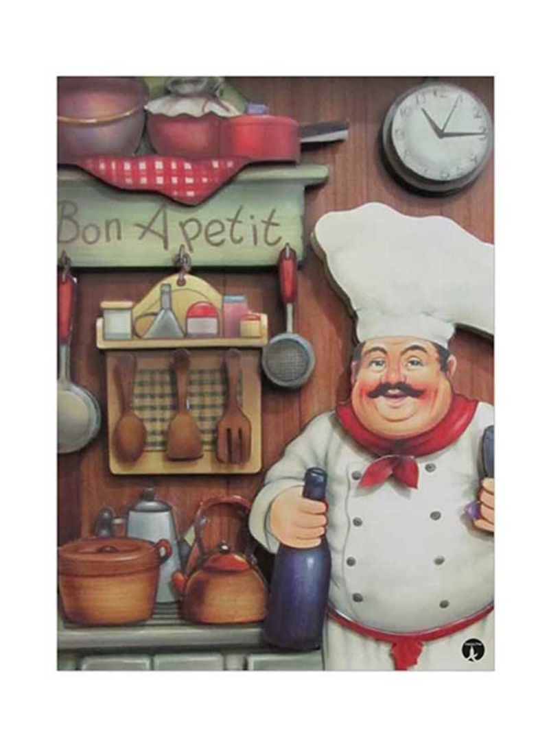 Chef Metal Plate Poster Multicolor 15x20 centimeter