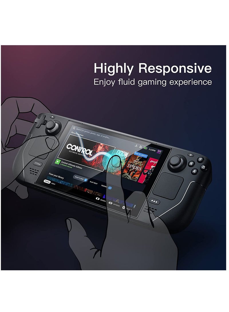 SYOSI Steam Deck Screen Protector 2 Pack, Tempered Glass Transparent HD Clear Anti-Scratch 7'' Screen Protector Compatible with Steam Deck Accessories  - Image 3