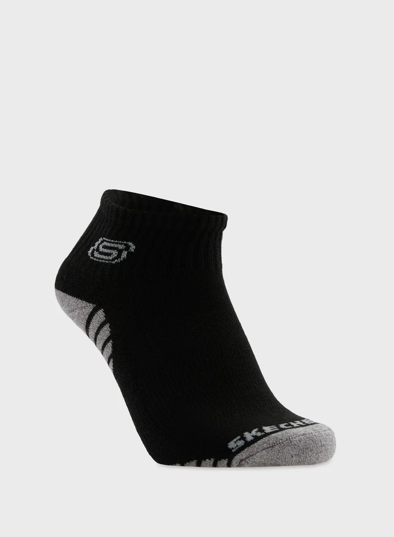 SKECHERS 3 Pack Terry Qtr Crew Socks